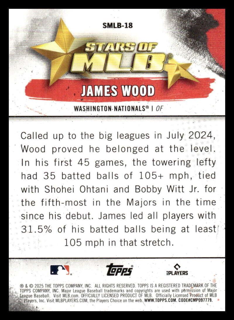 Amazon.com: 2025 Topps Stars of MLB #SMLB-18 James Wood NM-MT